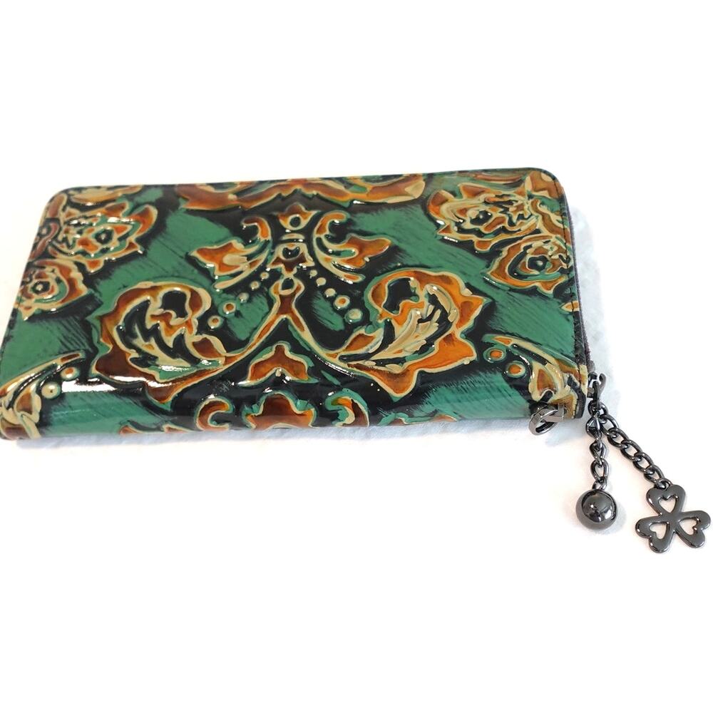 Genuine Leather Wallet / Jade and Sienna colors